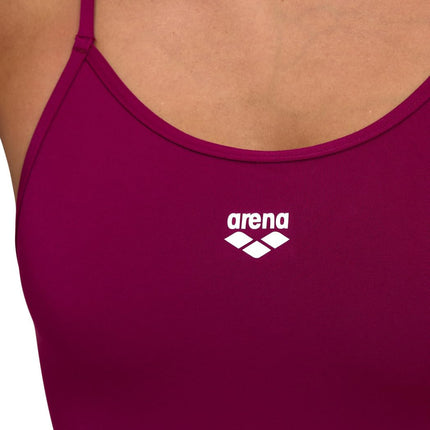 ARENA Women's Solid Team MaxLife Sports Swimsuit Lace Back One Piece Racing Tech Suit Competition Training Athletic Swimwear