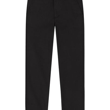 Nautica Boys School Uniform Twill Khaki Pants, Flat Front & Elasticized Waistband, Zipper Closure With Faux Button, Black, 20