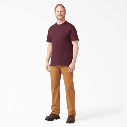 Dickies mens Heavyweight Crew Neck Short Sleeve Tee BurgundyLarge Tall