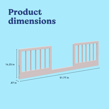 Universal Toddler Safety Guardrail Kit-Dowel (Pebble Gray) - GREENGUARD Gold Certified, Safety Guardrail for Convertible Crib Conversion to Toddler Bed, Includes 2 Guardrails and 1 Stretcher Bar