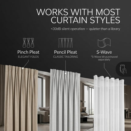 Quoya QL600 Motorised Smart Electric Curtain Track with Remote – Hidden Brackets, Automatic Curtain Opener – App & Voice Control – up to 5 m / 16.4 ft