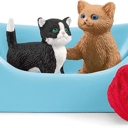 Schleich Farm World - 15Pc Playtime For Cute Cats Playset - Kids 3+ | 42501
