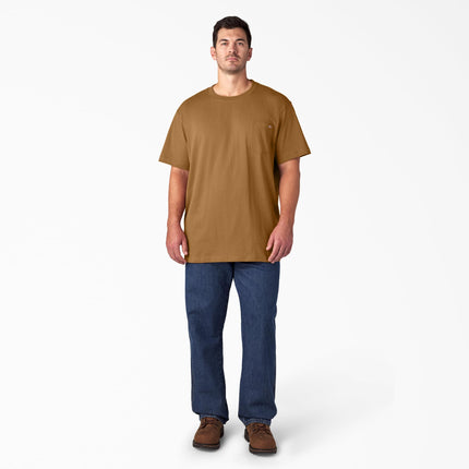 Camiseta de manga corta de cuello redondo de Dickies para hombre, resistente, color marrón pato, talla grande