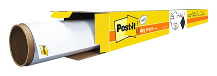 Post-it Dry Erase Whiteboard Film Surface for Walls, Doors, Tables, Chalkboards, Whiteboards, and More, Removable, Stain-Proof, Easy Installation, 6 ft x 4 ft Roll (DEF6X4)