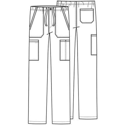 Cherokee Workwear Professionals WW190 Men's Tapered Leg Drawstring Cargo Scrub Pant