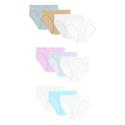 hanes Women's n's Cotton Hi-Cut Underwear, 10-Pack, Assorted-10 Pack, 10