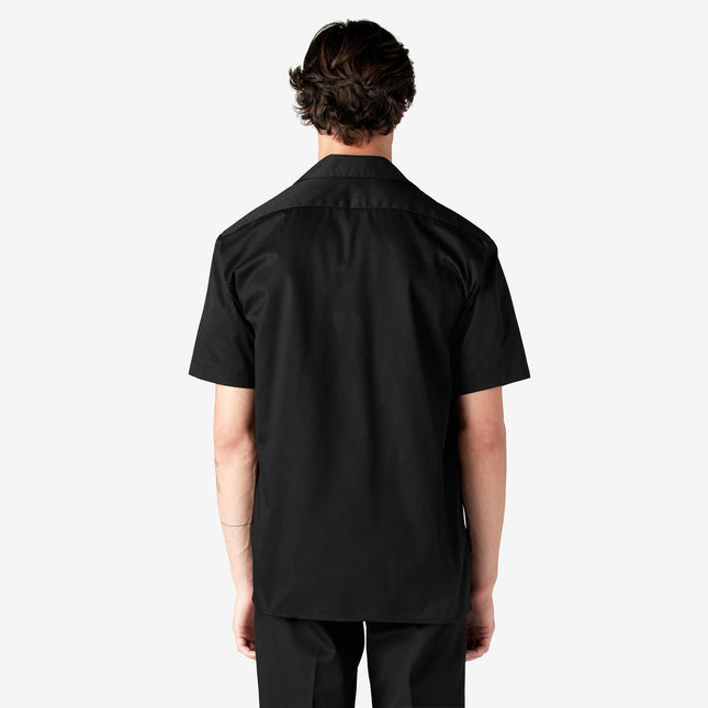 Camisa de trabajo de manga corta Dickies para hombre, negra, talla grande