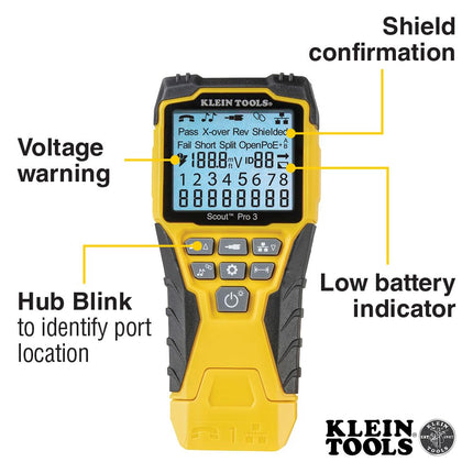Klein Tools VDV501-851 Cable Tester Kit with Scout Pro 3 for Ethernet/Data, Coax/Video and Phone Cables, 5 Locator Remotes
