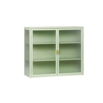 SPOFLYINN Removable Wooden Wall Cabinet Double Windowpane Glass Doors Bathroom Wall Cabinet Over The Toilet Adjustable Shelves Green Iron+Tempered Glass 1 PHO_10ZU Rectangular