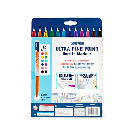 Crayola Ultra Fine Point Markers, Art Markers, Gifts for Teens, 12 ct