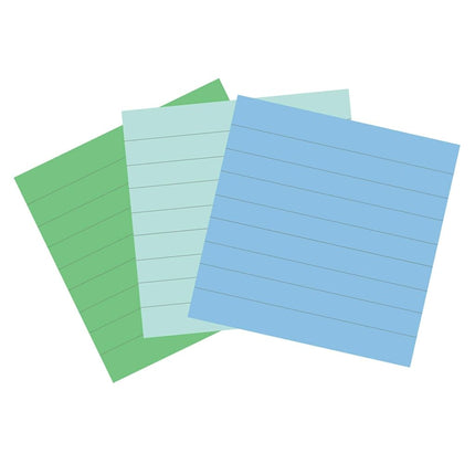 Post-it 100% Recycled Paper Super Sticky Notes, 2X The Sticking Power, 4x4 in, 3 Pads, 70 Sheets/Pad, Oasis Collection (675R-3SST)