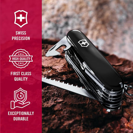 Victorinox Swiss Army Pocket Knife Swiss Champ with 33 Functions, Black
