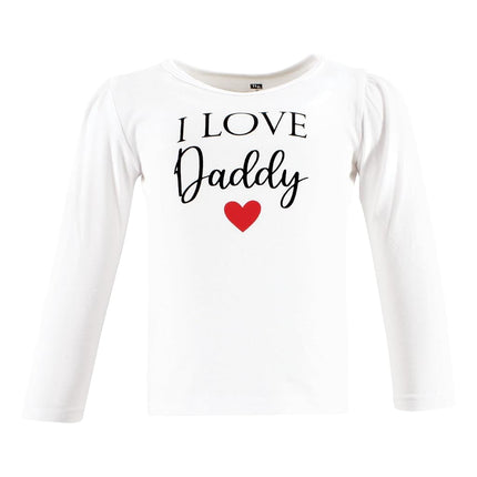 Hudson Baby Baby Girls' Long Sleeve T-Shirts, Girl Daddy Red Black, 6-12 Months