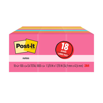 Post-it Mini Notes, 1 3/8 in. x 1 7/8 in., 18 Stic