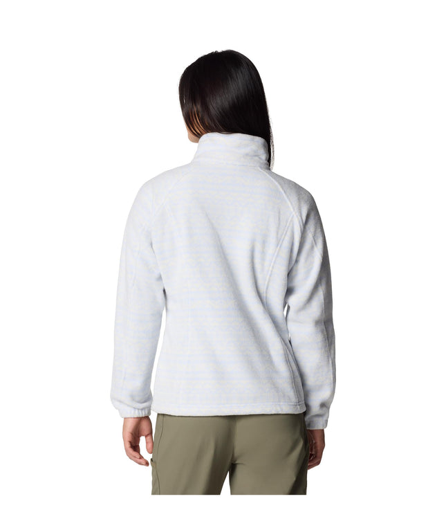 Columbia Women's Benton Springs Printed Full Zip, Snowdrift Madras Tonal, XXL