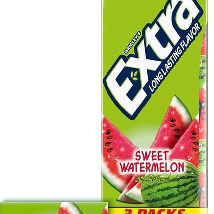 Chicles sin azúcar Wrigleys Extra Sweet sabor sandía, 15 unidades, paquete de 3