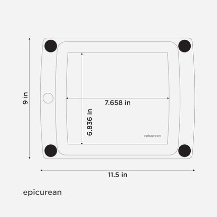 Epicurean All-in-One Series Cutting Board, 29 x 23 x 0.6cm - Slate