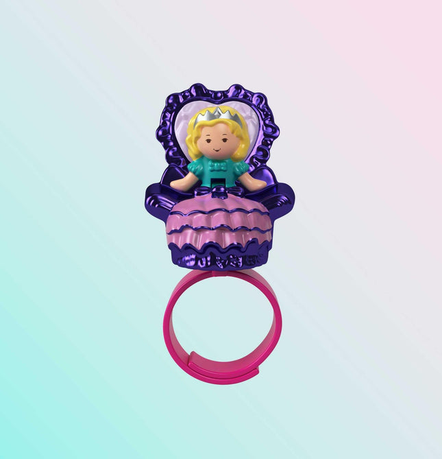 POLLY POCKET Colección de recuerdos de la princesa Juego de joyas del baile real, tema Castillo de unicornio, 2 muñecas, anillo y joyero, pendientes, pulsera, para mayores de 4 años
