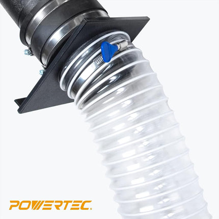 POWERTEC (5 Inch Clear Hos 70220 Dust Collection x 10 Feet) | Flexible View Heavy Duty PVC Hose