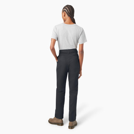 Dickies Women's Super Flex Twill Pant-Straight, Dark Navy, 26