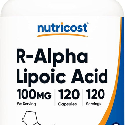 Nutricost R-Alpha Lipoic Acid 100mg, 120 Capsules - Veggie Capsules, Non-GMO, Gluten Free