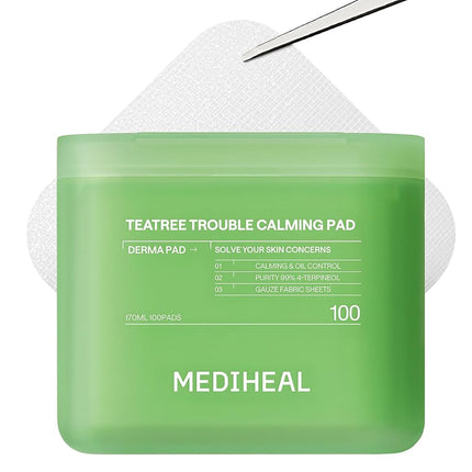 MEDIHEAL Teatree Trouble Calming Toner Pads, Quick