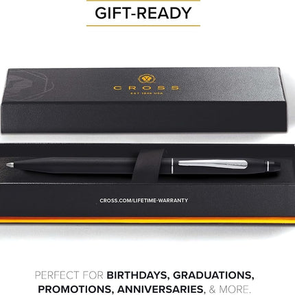 Cross Click Classic Black Ballpoint Pen with Slim Gel Refill (AT0622S-102)