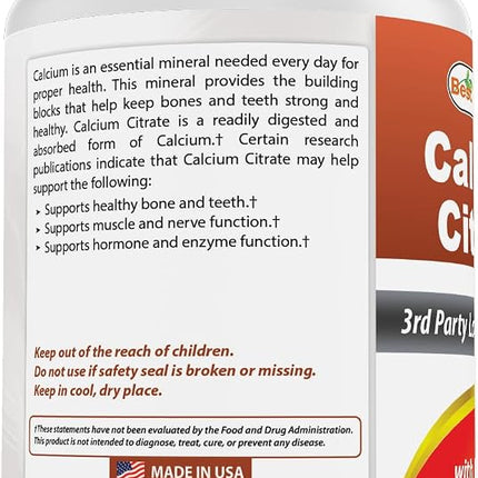 Best Naturals Calcium Citrate with Vitamin D-3 240 Tablets (240 Count (Pack of 2))
