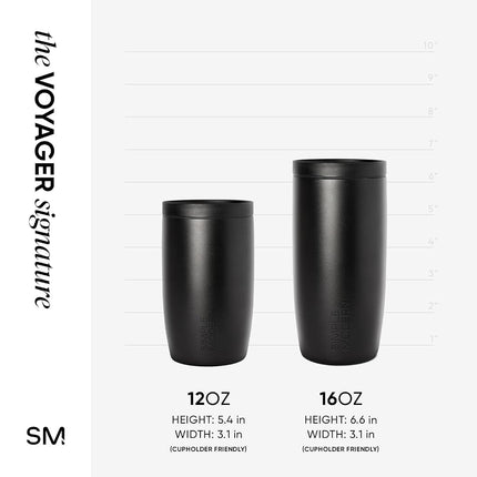Simple Modern Travel Coffee Mug Tumbler with 360° Lid | Ceramic-Lined Insulated Stainless Steel Cold Brew Iced Coffee Cup Thermos | Gifts for Women Men Her Him | Voyager Signature | 12oz | Forest