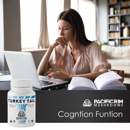 Pacific Rim Mushrooms Organic Turkey Tail Mushroom Supplement (120 Veggie Caps) Extract Powder Capsules 🍄 Longevity and Immune System from Ltd. ® …