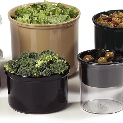 Carlisle FoodService Products Classic Round Storage Container Crock with Lid for Kitchen, Restaurants, Home, Plastic, 2.7 Quarts, Clear