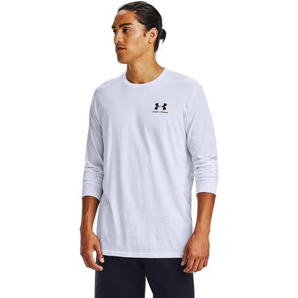 Under Armour UA Sportstyle Left Chest LS - Long Sleeve - Tops - White/Black - Size: MD