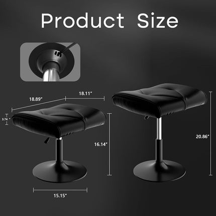 VECELO Office Foot Rest Under Desk Ottoman, Height Adjustable Footrest Simple Meeting Leg Rest for Desk, Relieve Stress, Better Posture, Video Gaming Foot Rest for Gaming Home Office, Black