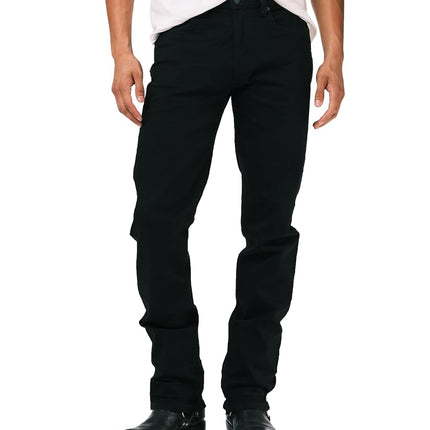 Buffalo David Bitton Men's Straight Six Jeans, Crinkled and Dark Black, 44W x 34L