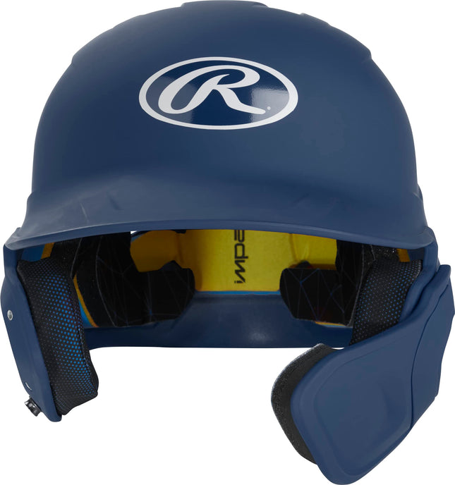 Rawlings Mach 1-Tone Right Batting Helmet W/Adjustable Face Guard Right Handed Adjustable, SR, Navy