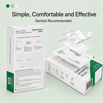 Opalescence Teeth Whitening Strips (12 Treatments) Hydrogen Peroxide Formula – Enamel Safe – Comfortable Slip Free - Teeth Bleaching - Sensitivity Free - Plus Toothbrush 6050-1T
