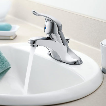 Moen L4605 Chateau - Grifo de baño de un solo mando sin conjunto de desagüe, cromado
