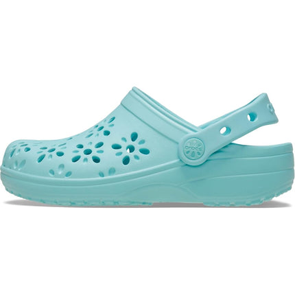 Crocs Unisex Kids Clog, Classic Floral Cut Out Clog T, Aquamarine, 9 UK Child