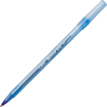 BIC GSM240BE Round Stic Xtra Life Stick Ballpoint Pen, 1.2 mm, Blue Ink, Gray Barrel, 240/Carton