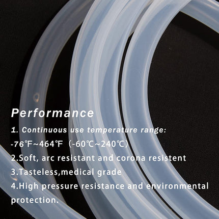 Quickun Pure Silicone Tubing, 10mm ID x 13mm OD High Temp Food Grade Tube Pure Silicone Hose Tube for Home Brewing, Beer Line, Kegerator, Wine Making, Aquaponics, Air Hose by Proper Pour (16.4 Ft)