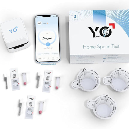 YO Home Test | #1 FDA Cleared Home Semen Analysis | Tests Concentration, Motility, Progressive Motility, and More with 97% Accuracy | No Mail-in or Lab Visit | Includes 3 Tests