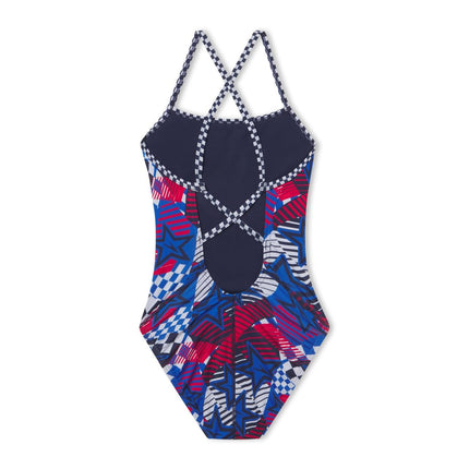 Speedo Women's Overdrive Double X Back One Piece Swimsuit (US, Numeric, 30, Regular, Regular, Standard, Overdrive)