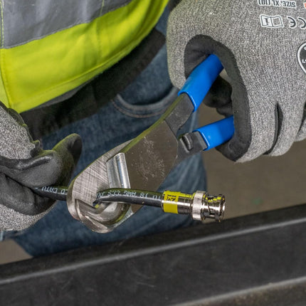 Klein Tools 63030 Cable Cutter, Made in USA, Coaxial Cable Cutter Cuts Up to 1-Inch Aluminum and Copper Coaxial Cable with One-Hand Shearing
