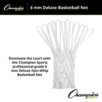 Champion Sports 6mm - 228gm - Basketball Net - Non-Whip Action - Whiite
