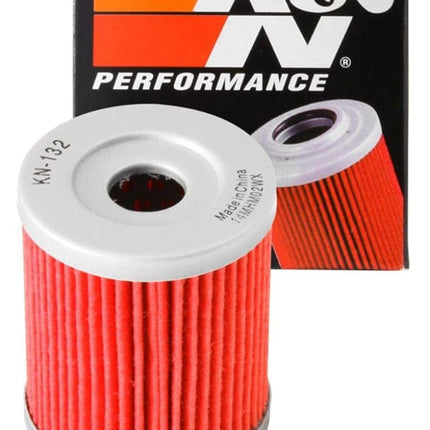 K&N Powersports Oil Filter - Cartridge 44x54mm compatible with Suzuki, Beta, Yamaha, SYM (KN-132), Red