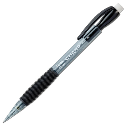 Pentel Champ Pencil, Automatic Pencil, 0.5mm Lead Size, Black Barrel, Box of 12 (AL15A)