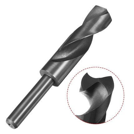 uxcell Reduced Shank Drill Bit 22.5mm Black Nitride Coated with 1/2 Inch Straight Shank, High Speed Steel HSS 9341 Twist Drill Bit for Stainless Steel Alloy Metal Plastic