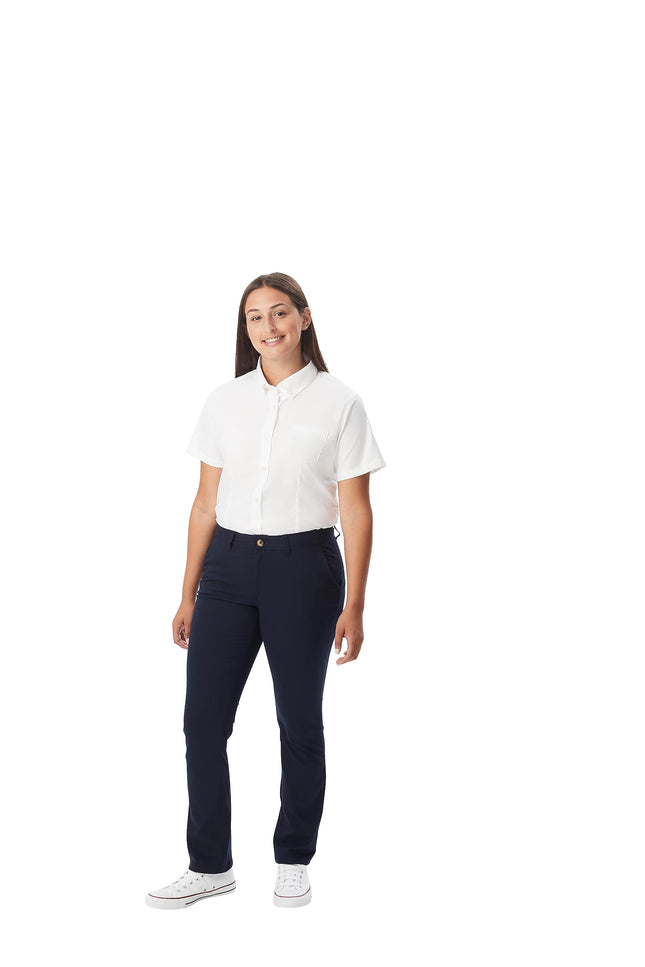 Chemisier à manches courtes et col boutonné de type Oxford pour femme French Toast, blanc, très petit