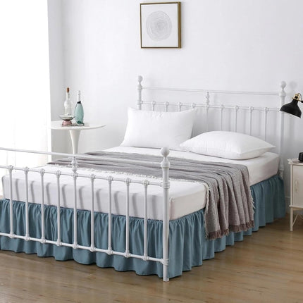 xuan dian Bed Skirt Queen Size Ruffled Bed Skirt with Split Corners