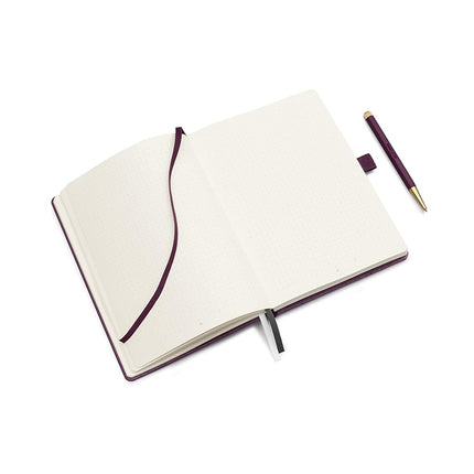 LEUCHTTURM1917 The Official Bullet Journal Edition 2 - Notebook Built for BuJo, Medium A5 204 Pages of 120gsm Paper, with Bujo Pocket Guide (Purple26)